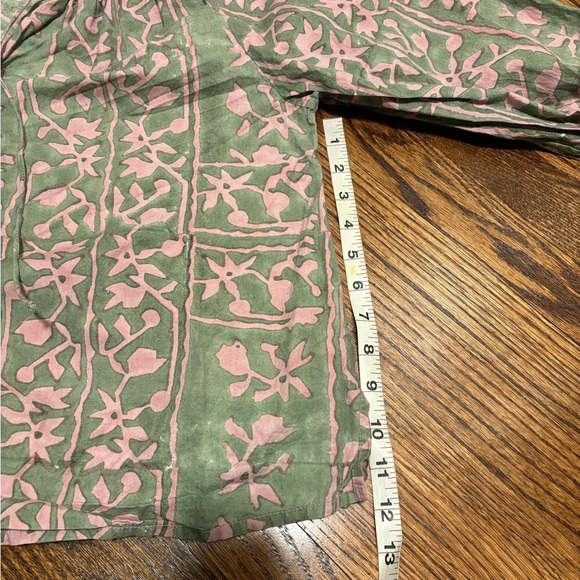 Cleobella | Whitley Ruffle Sleeve Button Front Split V-neck‎ Tie Boho Blouse XL - Picture 12 of 13